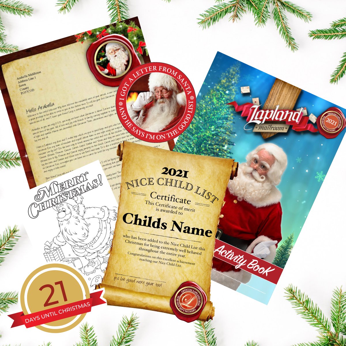 Order your letter today and tick it off your Christmas shopping list! Our most popular pack includes a Personalised Santa Letter, Nice Child Certificate, Colour your Own Christmas Card, Sticker and 16-page Activity Booklet, all for just £9.95! Order laplandmailroom.com