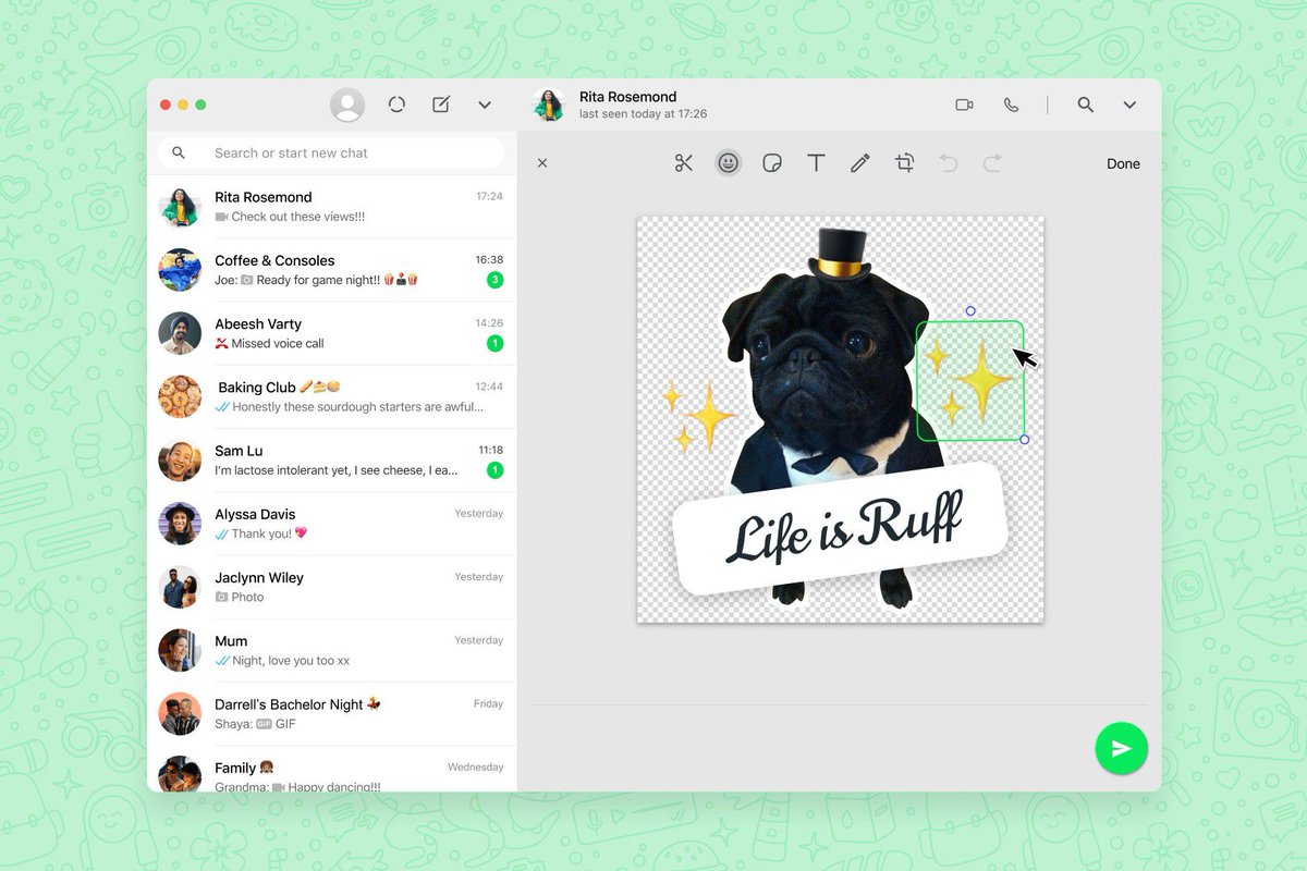 WhatsApp on the web gets a built-in sticker maker