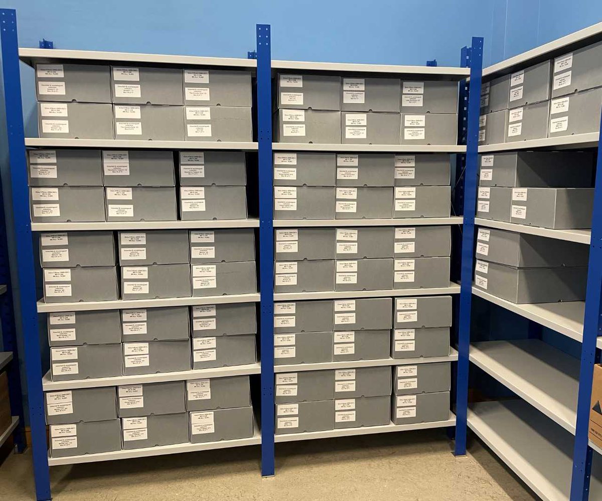 An update on the Edna O’Brien papers: they came into us in 46 boxes, and have since been rehoused into 71 #archival boxes by Niamh Finnegan, our #archives studentship holder. Great job Niamh! 

#EdnaOBrien