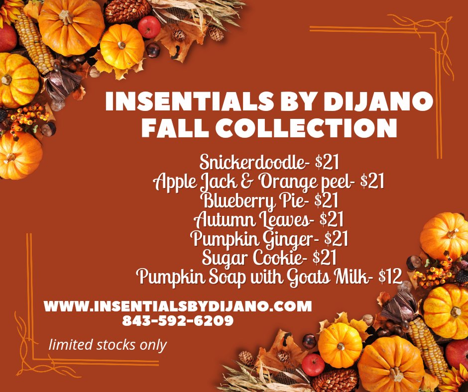 Already started holiday shopping? 
Link in bio
#insentialsbydijano #holidayseason #holidayshopping #christmas #handmade #handmadesoap #candles #organicsoap #fallscents #fallcollection #pumpkinsoap #BlackOwnedBusiness