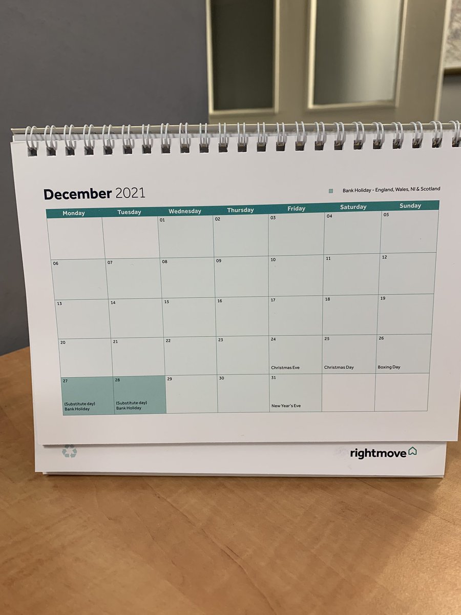 clarabellaa78's tweet photo. Thank you @rightmove for our calendars, however I would like to point out that where you have decreased the size of the font we can barely see the dates, and my colleague can’t hardly see even with her glasses on! https://t.co/dgxW4xnQBP