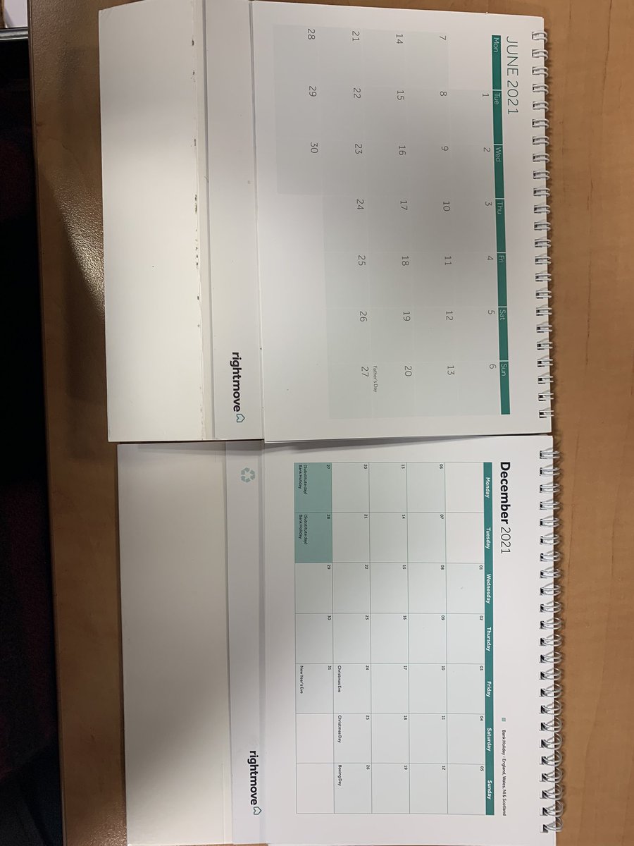 clarabellaa78's tweet photo. Thank you @rightmove for our calendars, however I would like to point out that where you have decreased the size of the font we can barely see the dates, and my colleague can’t hardly see even with her glasses on! https://t.co/dgxW4xnQBP