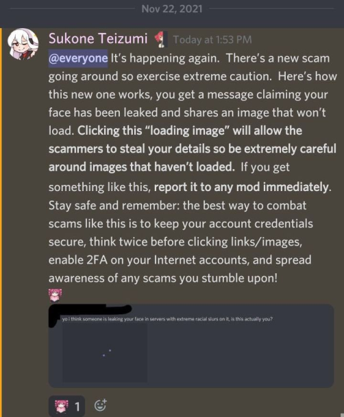 No idea if this is true or not, but I'd rather be safe than sorry! Keep your DMs to friends-only and be vigilant if there's a forever-loading image 🤔#discord