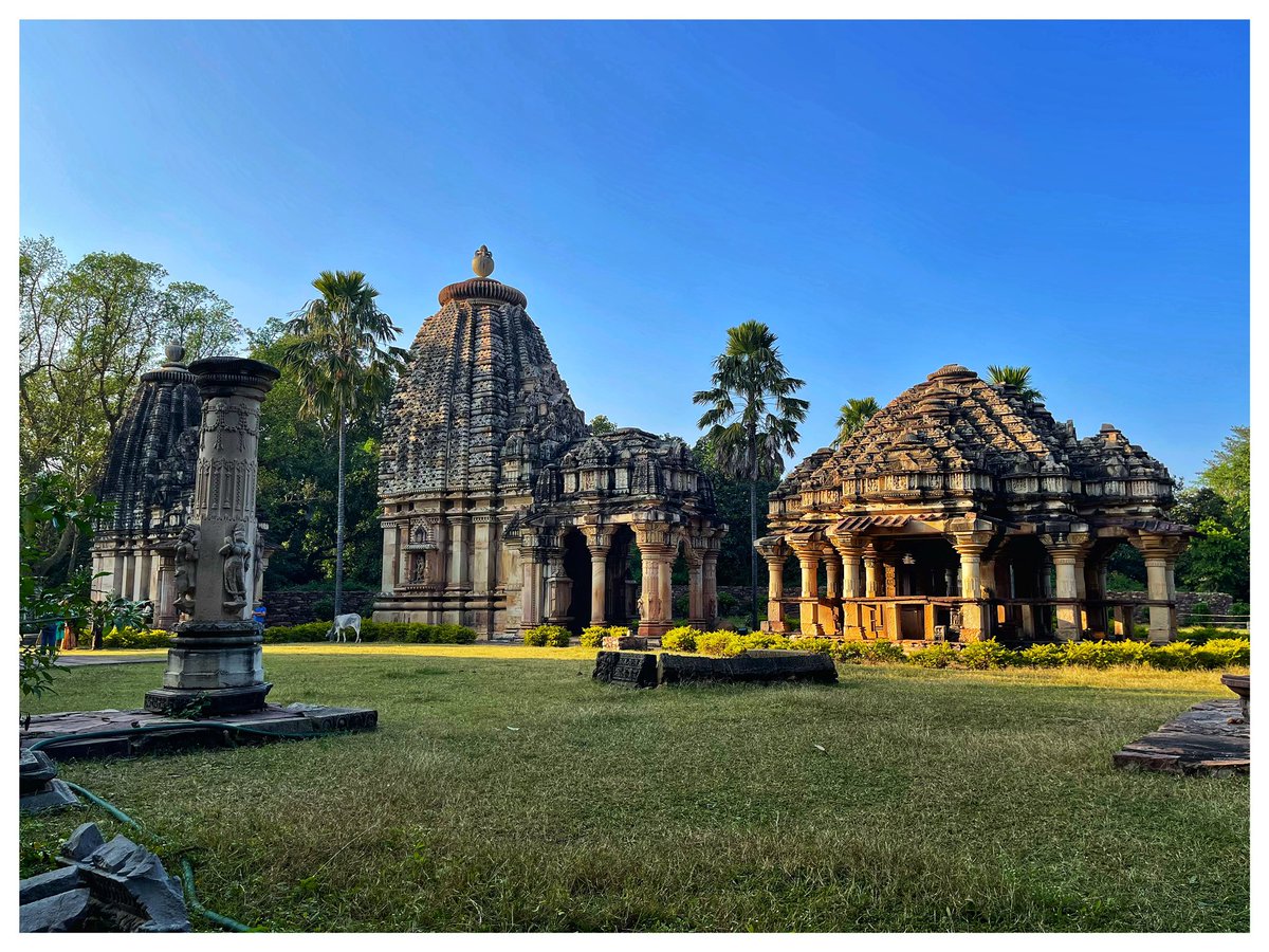 ShefVaidya's tweet photo. The magnificent Ghateshwar Mahadev temple of Badoli, near Rawerbhata is a part of a complex of 8 temples built by the Gurjara Pratihara kings in 10th century CE. Unfortunately, they were broken and vandalised by fanatical Izlamic invaders. It hurts to see the broken Murtis! https://t.co/qw4orsEY8l