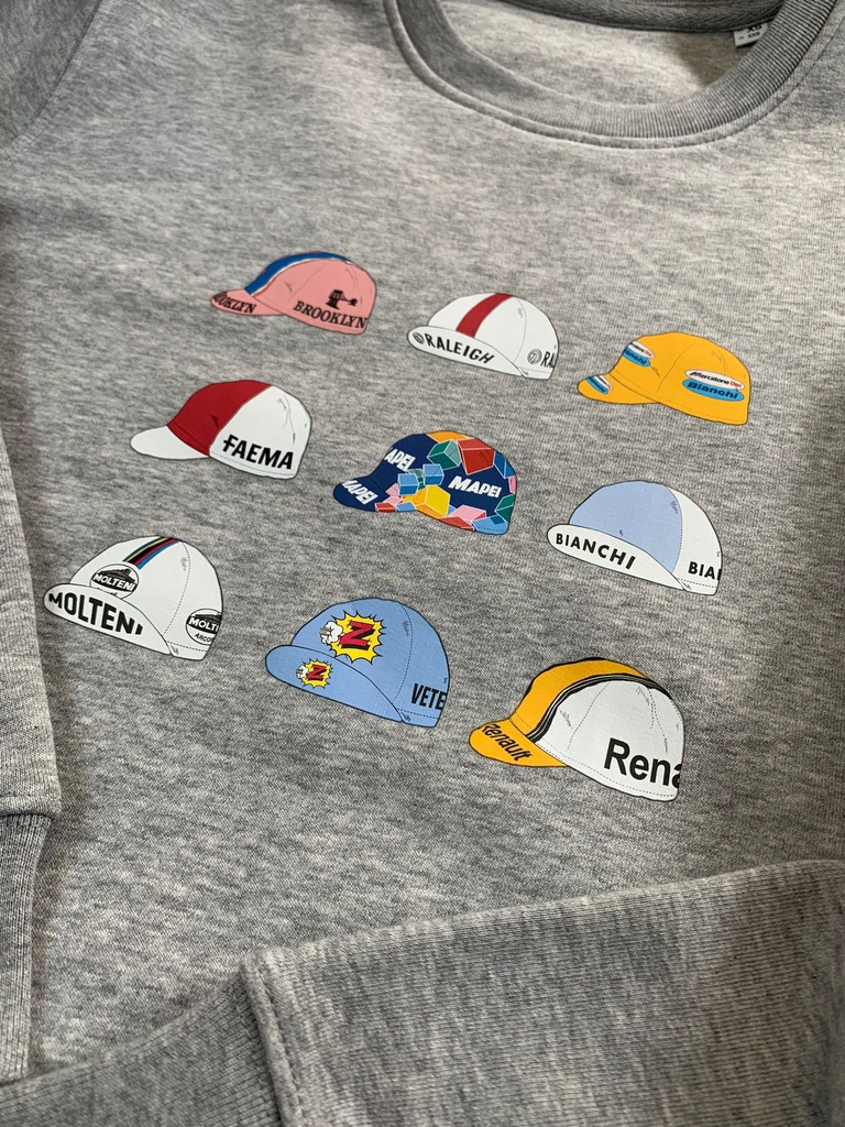 CoisCycling's tweet photo. A whole lot of cycling history on one sweater 👌

What's your favorite cycling cap?

#cyclingcaps #capdoping #capsnothats #casquetteurs 
#cap #cyclinghistory #cyclingsweater
#cyclinglife #casualcycling #cyclist #koers #flanders
#brooklyn #faema #molteni #bianchi #raleigh #mapei https://t.co/g5lP2pUfmD