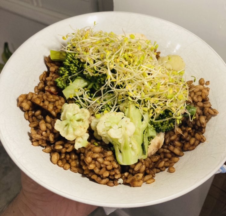 DrAlanDesmond's tweet photo. The @iamdougevans effect is real! Since chatting with Doug last week,  I’ve been eating a lot more “sprout-based”! https://t.co/bhaFvu6XKV