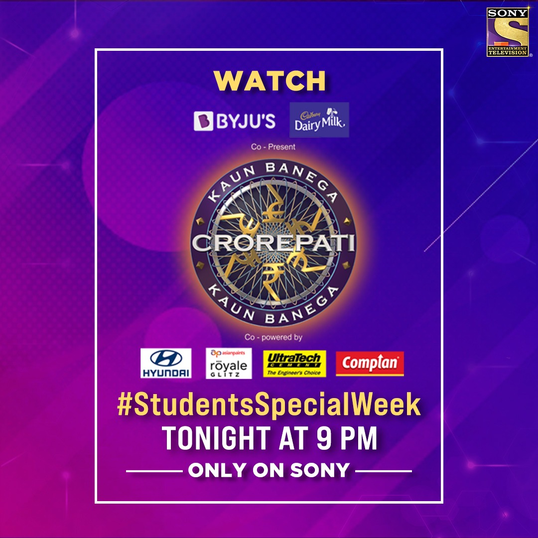 SonyTV's tweet photo. Aaj toh shaam hone ke baad bhi hoga suryoday, kyunki hotseat par aa raha hai 9 saal ka ek buddhimaan contestant Arunodai! Dekhiye uski journey ko #KaunBanegaCrorepati ke #StudentsSpecialWeek mein, aaj raat 9 baje, sirf Sony par.

#SawaalJoBhiHoJawaabAapHiHo @SrBachchan https://t.co/lXDhXZ3WfV