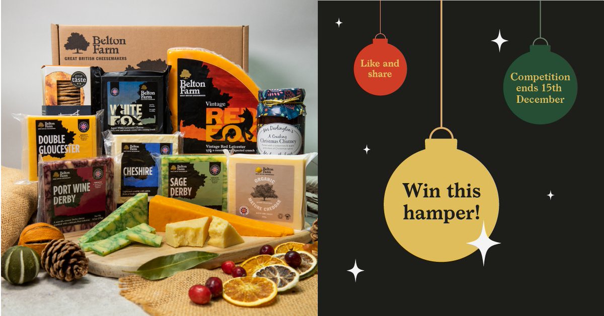 💥EXCITING GIVEAWAY!💥 We're giving away one of our NEW delicious Belton Farm Christmas Cheese Hampers! To be in with a chance of winning this amazing prize, simply: 1. Follow us 2. Retweet this Tweet Winner will be announced 14th December. Good Luck! #BeltonFarm #Competition