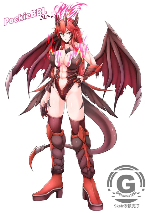 Skeb納品しました～
よその子の竜娘コスです 