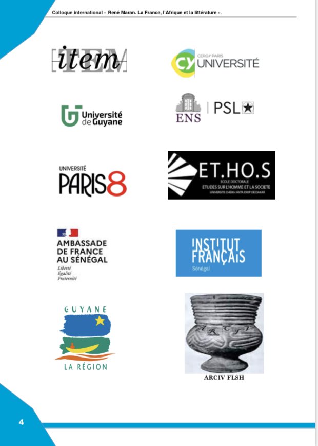 UCAD_Senegal's tweet photo. #Colloqueinternational
Célébration du #centenaire du Prix Goncourt attribué à #Batouala de #RenéMaran
🗓 25-26 novembre
📍 UCAD II
En marge, une #exposition sur les archives de #RenéMaran conservées à la @bu_ucad
#ucad #senegal #kebetu #compublique https://t.co/0SNcmg4XQL