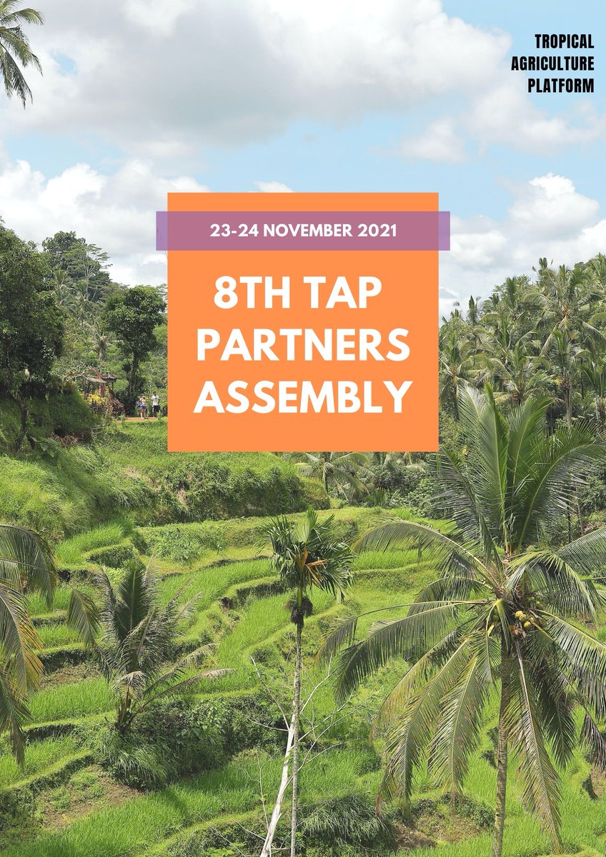 TAP_G20's tweet photo. The 8th #TAP_PartnersAssembly continues today!
TAP Partners will discuss the TAP Learning Review, integration of the Common Framework, outreach activities (including #TAPipedia) and partners engagement!
@FAO #CAAS @icipe @giz_gmbh @Agreenium @USAID @EU_Partnerships @IICAnews https://t.co/L6yapM1R12