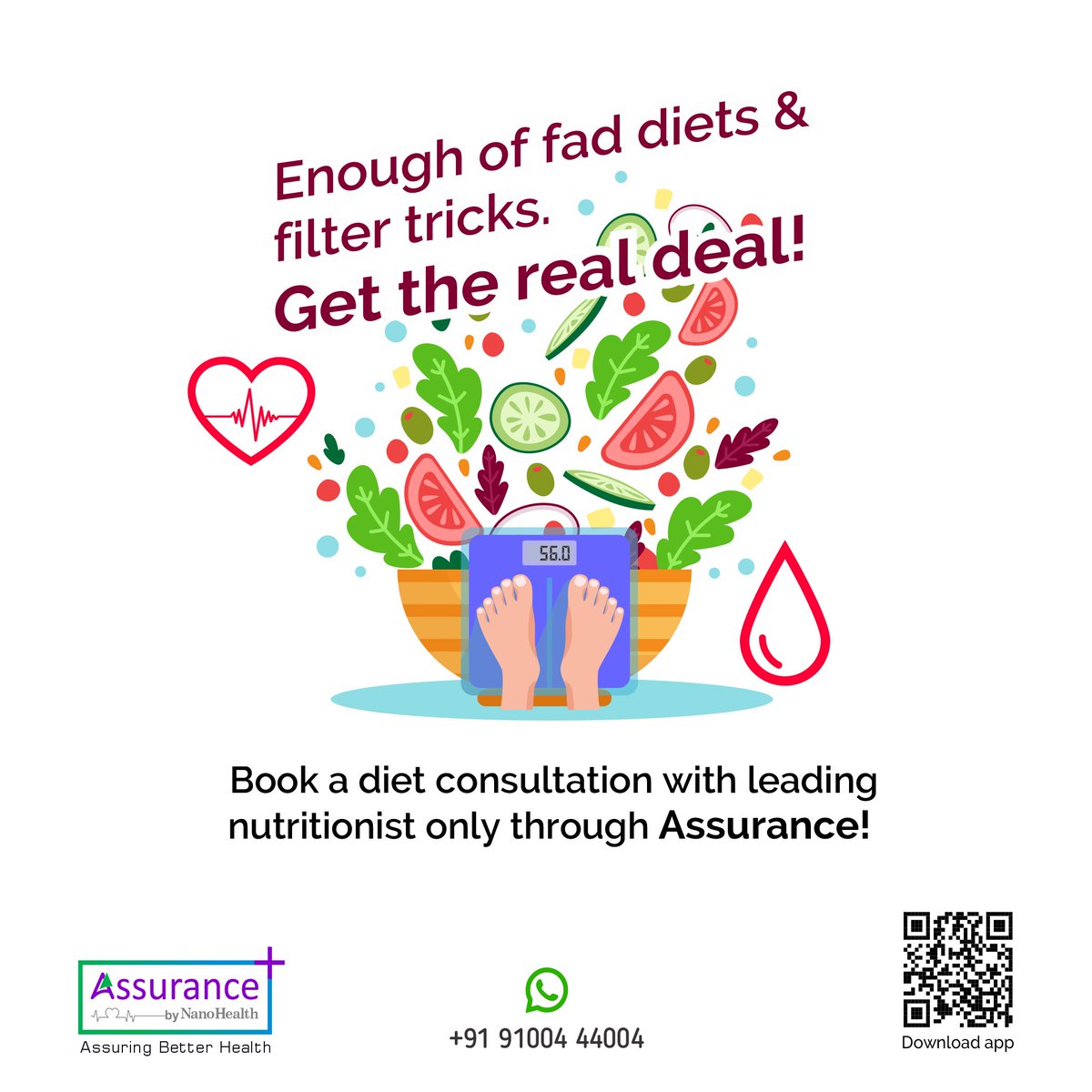 NanoHealth1's tweet photo. Social media has filters but reality doesn't! Stop trying the quick fix tricks and get serious about your health today. Book a diet consult today only with a specialist from Assurance!
Consult a Specialist: https://t.co/8lvUCzO8aY
#diteconsult #consultadoctor #diteplan https://t.co/NP2db5f11F