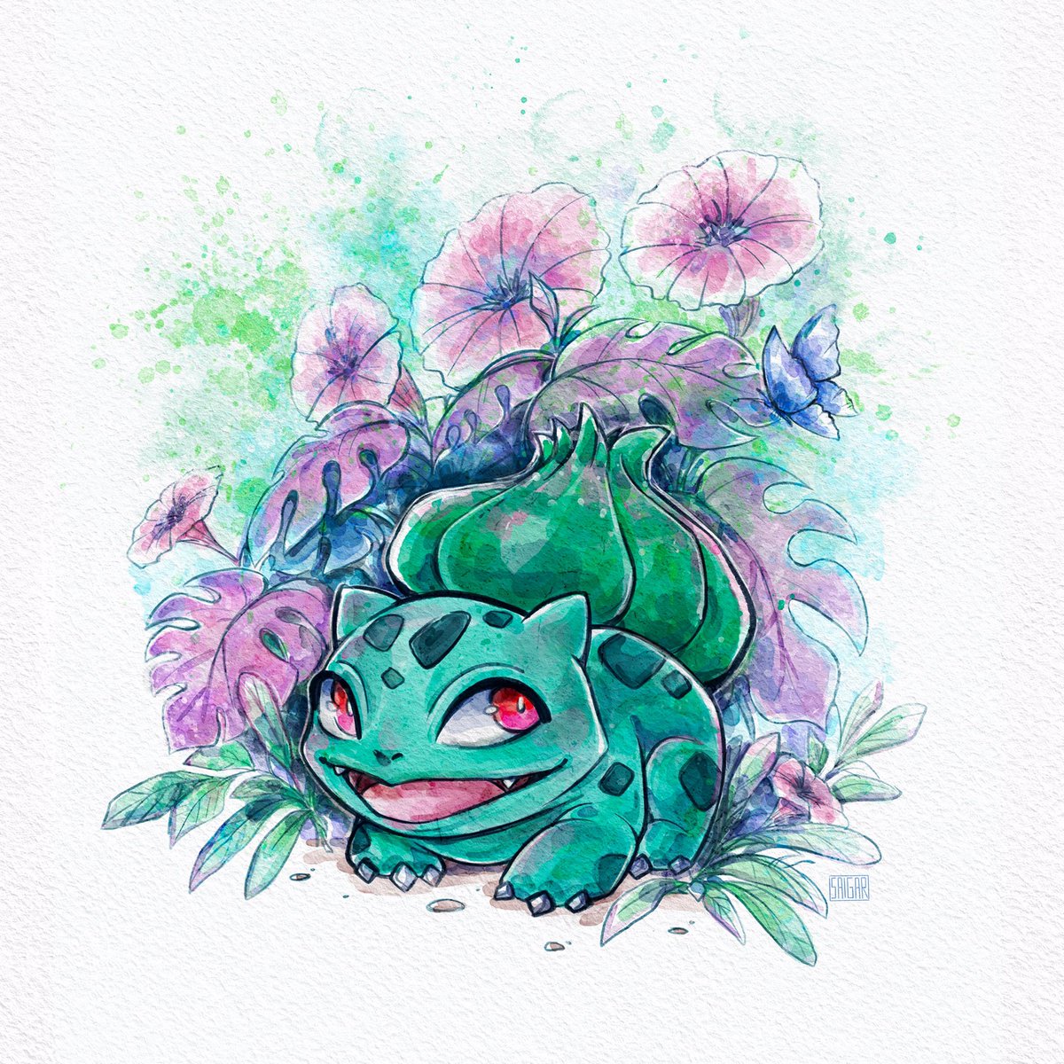 Little Bulbasaur is enjoying his day, hope yours is going great as well ✨🌿⁣
⁣
#Pokemon #pokemonfanart