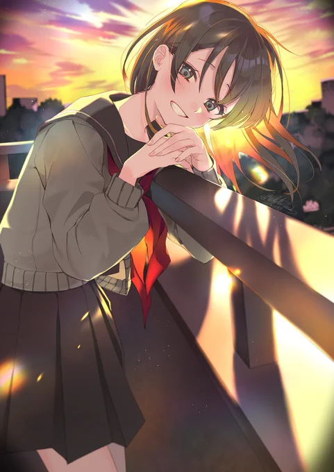 「もうすぐ夜になっちゃうね」 