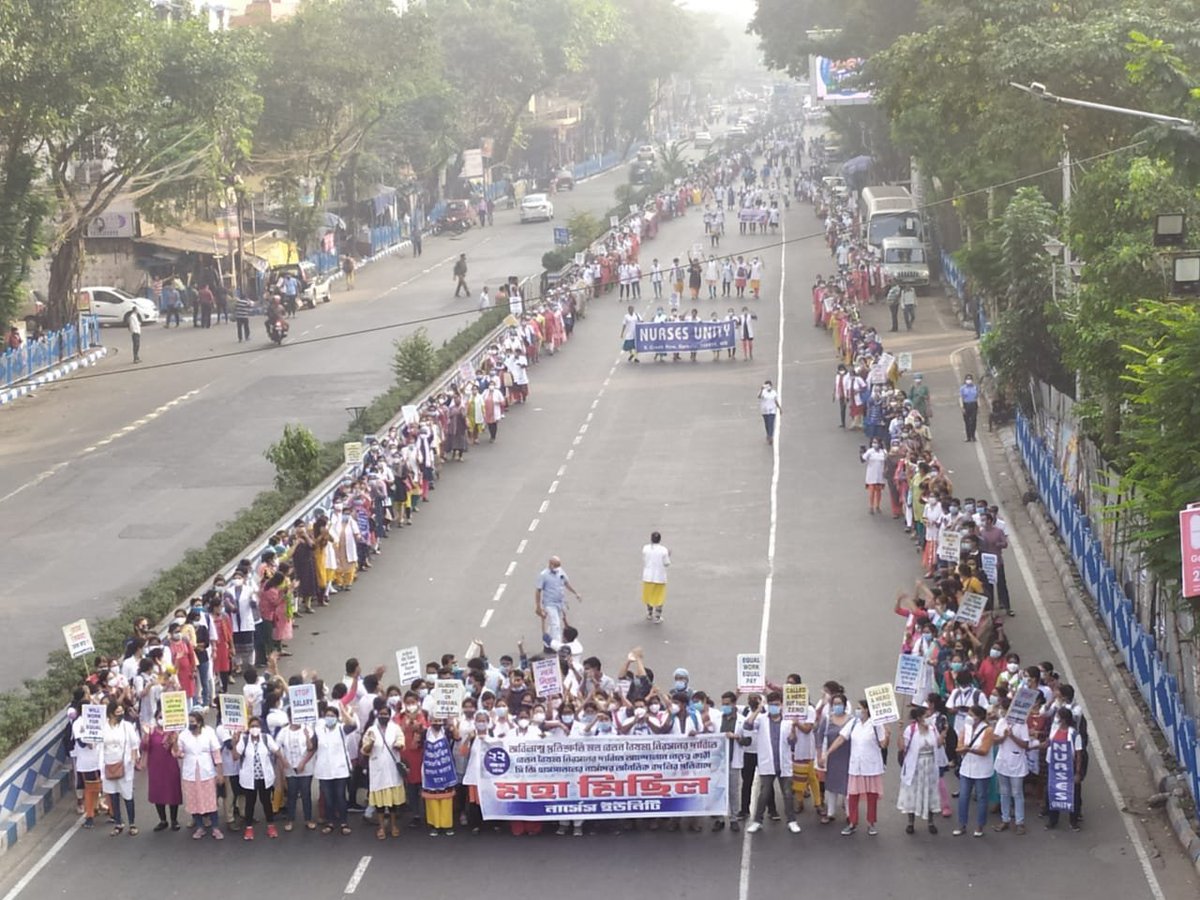 thenursesunity's tweet photo. #NursesUnity 

We want justice. We want 12 no pay scale.

@MamataOfficial @cmowb @Chandrimaaitc @wbdhfw https://t.co/qTTrBK80HT