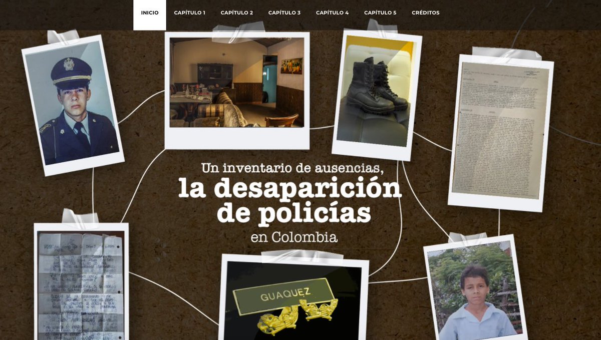 Duranoscar's tweet photo. A #5añosDelAcuerdo, quiero recordar este trabajo que hicimos junto a @Alce_16 con el apoyo de @PoliciaUNIPEP y @TadeoCrossLab. Un inventario de ausencias, la desaparición de policías en Colombia. 

Cinco historias en este #Hilo: 

#HayFuturoSiHayVerdad

👉🏼https://t.co/5BXxnwFGbr https://t.co/MylD8FbcuT