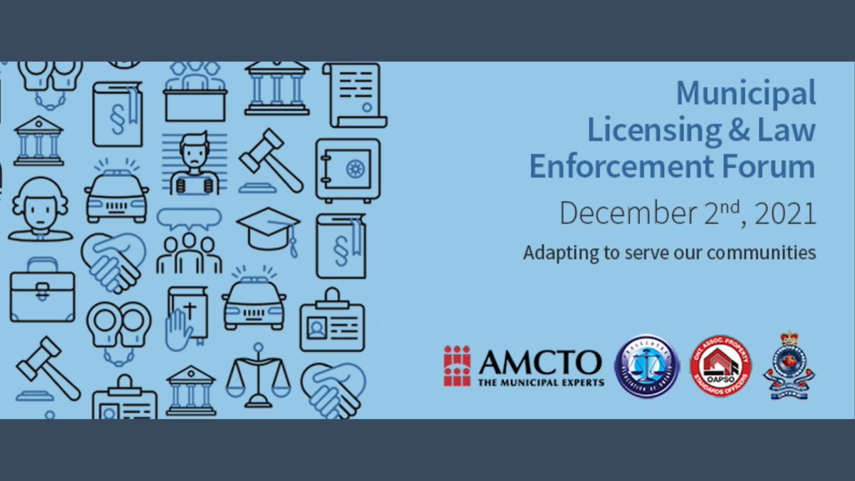 Did you hear? Registration is open for @amcto_policy’s Municipal Licensing and Law Enforcement Forum! Check it out: bit.ly/3C3PGgp #MLLE2021