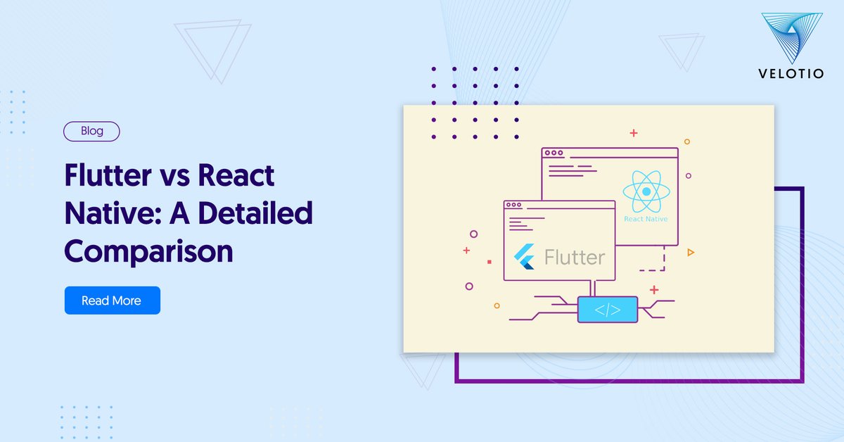 velotiotech's tweet photo. Although both React Native and Flutter are effective mobile-development frameworks, which one should you use for your next project? Check out our comparison here → https://t.co/6Ql7xeTBlm

#ReactNative #Flutter https://t.co/jg2foUlwHM