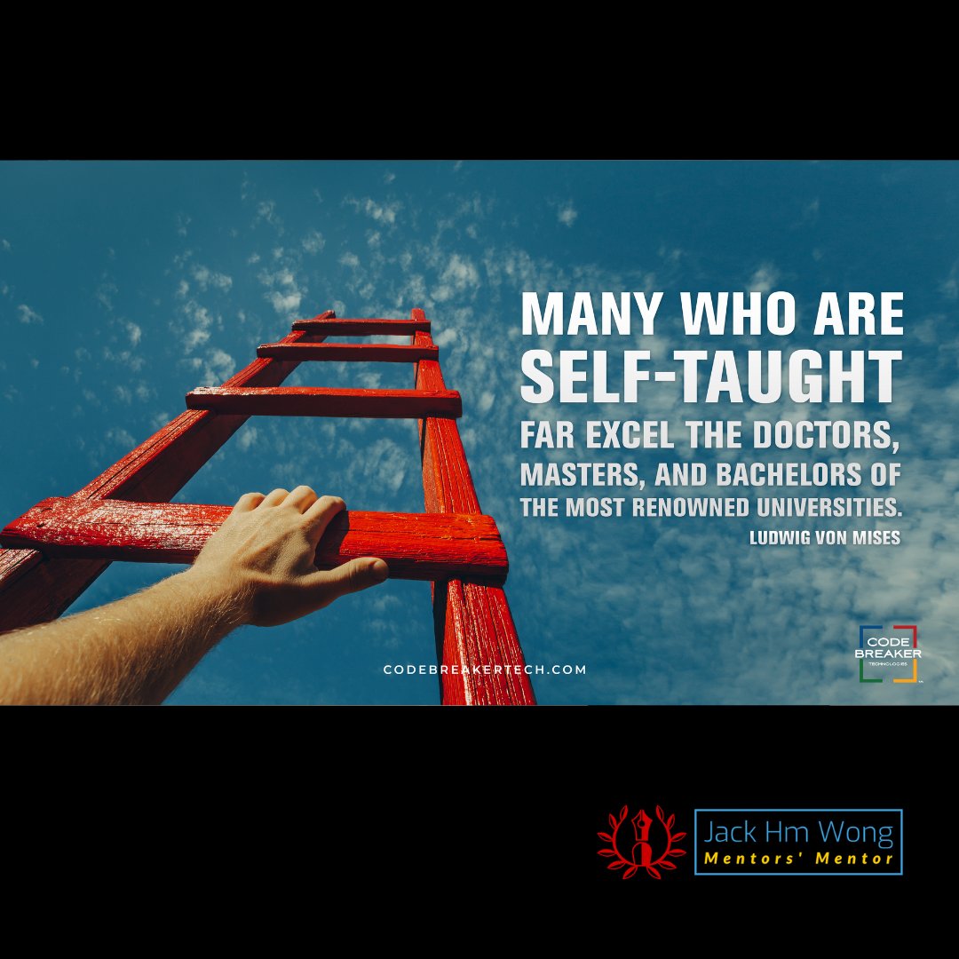 JackHMWong's tweet image. "Many Who Are Self-Taught Far Excel the Doctors, Masters and Bachelors of the Most Renowned Universities"~ Ludwig von Mises

#BANKCODE #WhyTheyBuy #OneWorldOneLanguage #CodebreakerAI #TakeItToTheBANK #CodebreakerExplore #CodebreakerDiscover #CodebreakerCoaching