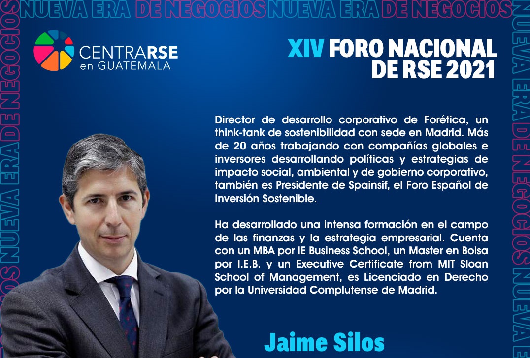 foretica's tweet photo. Los #ConsejosAdministración sostenibles y la #Gobernanza #ESG con 'G' mayúscula son algunos de los temas que @JaimeSilos, Director de Desarrollo Corporativo de @foretica, aborda en el XIV Foro Nacional de #RSE de #Guatemala organizado por @CentraRSE
https://t.co/f1RRMWZOs6 https://t.co/cMO3JWe5CX