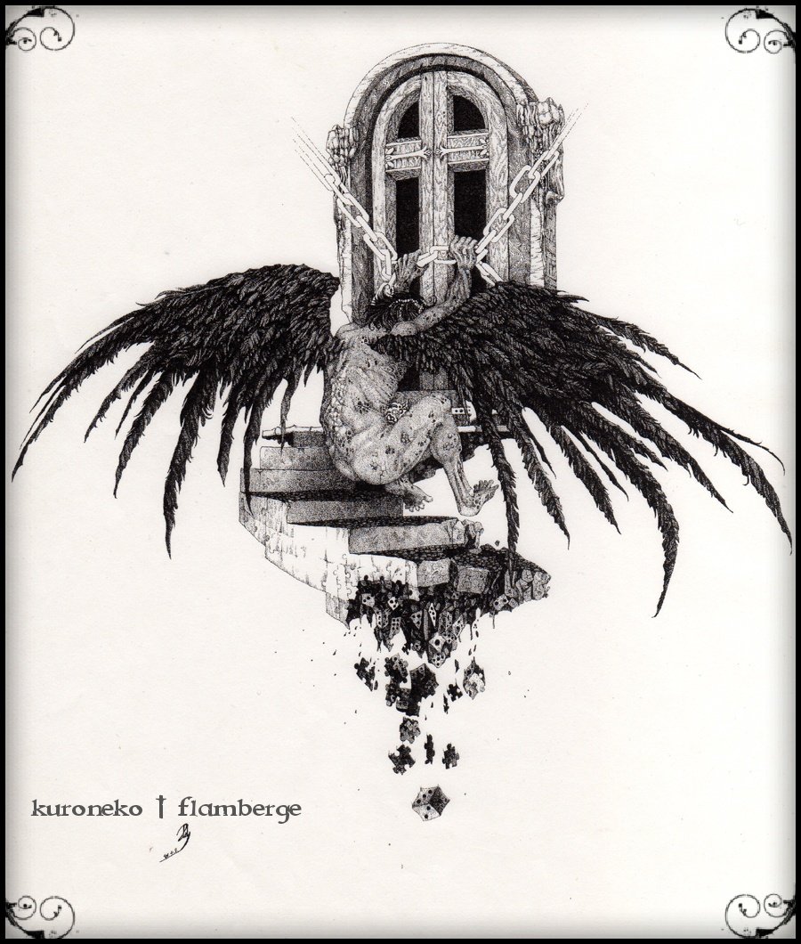 MORNING JUDGE 2007年

2003年頃に描いたペン画を2007年頃に点描で描き直した作品。 