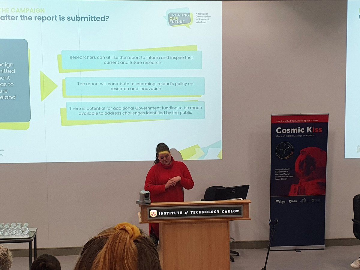 #CreatingOurFuture talk with Rebecca Wilson <a href="/esa_education/">ESA</a> <a href="/Dr_Niamh_Shaw/">Dr. Niamh Shaw 🪐🌎☘️</a> @scienceirel <a href="/Esero_ie/">ESERO Ireland</a> <a href="/itcarlow/">TraleeAds</a>
