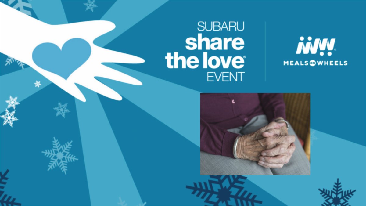 MealsEtcOrg's tweet photo. Share the love this holiday season with @subaru_usa! When you purchase or lease a new #Subaru by Jan 3, you can select #MealsOnWheels to receive $250, bringing more meals and friendly visits to seniors in need. https://t.co/MMZPxWSoJl https://t.co/hk9RTrD4cF