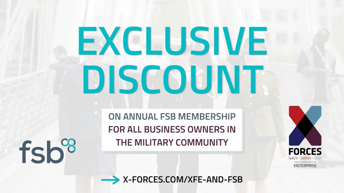 XForces's tweet photo. Through our partnership with the Federation of Small Businesses, #SME owners from the #military community can claim an exclusive discount on FSB annual membership.

Learn more here ➡️ https://t.co/Pg1N03zGsm | #MilitaryInBusiness #XFSuccess @fsb_policy @renkapur @StartUpLoansUK https://t.co/QkWS97CGeN