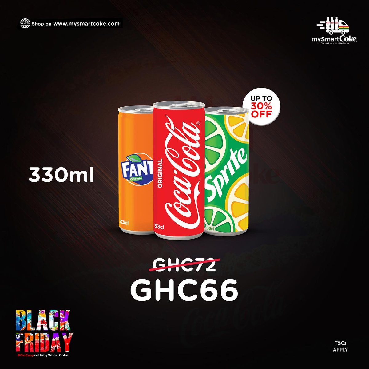 MySmartCokeGh's tweet photo. Grab your favourite drinks at up to 30% discount while you can! 

#GoEasy with mySmartCoke this Black Friday and save your money,time and fuel.

#BlackFriday
#GoEasy
#GoEasyonyourpocket #mySmartCoke https://t.co/g6HBl6H0Kc