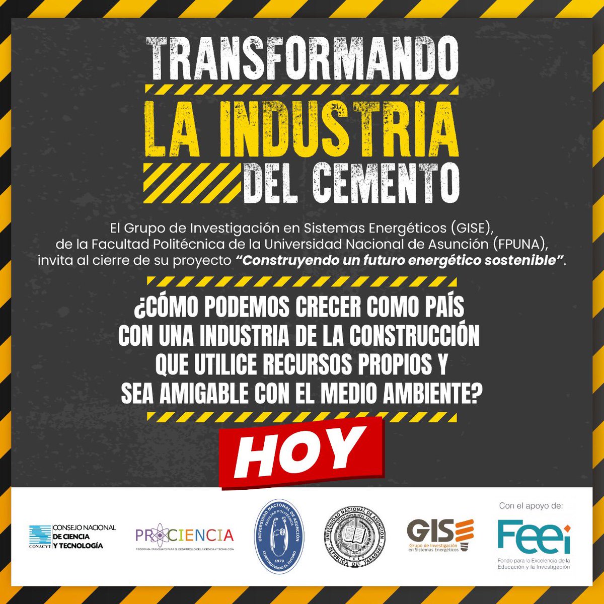 tellmapy's tweet photo. ¡HOY! 

Conéctate al cierre del Proyecto PINV18-945, "Construyendo un futuro energético sostenible" 🇵🇾

⌚ Hora: 11:30 
💻 Modalidad: Online vía Youtube de la FPUNA. 
📡 Enlace: https://t.co/UUinx6MnFf

@gise_fpuna @fpuna https://t.co/ZG718lZe4p