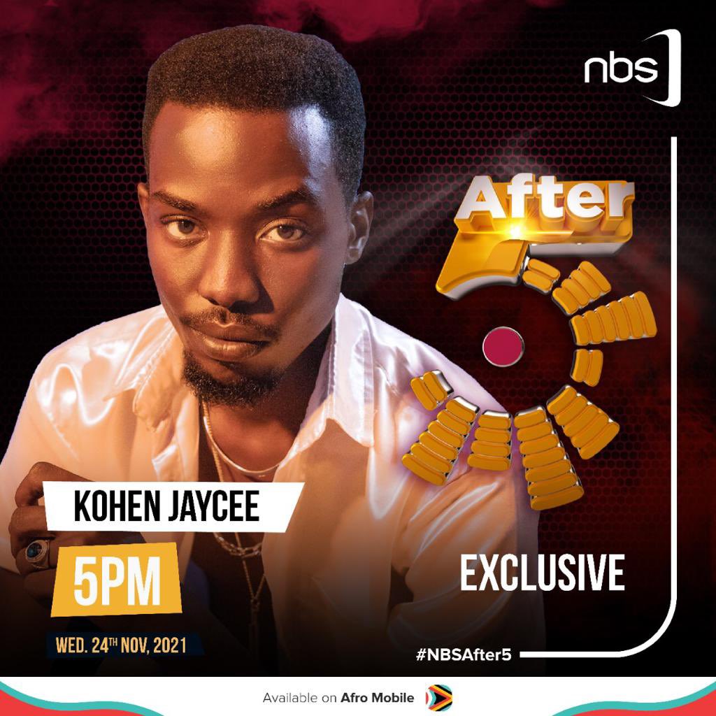 NBSAfter5's tweet photo. Up and rising musicians, @KohenJaycee and Joshua Baraka will be joining us on set as we shine a light on Ugandan music.

Don’t miss these exclusives, starting at 5 PM. 

#NBSAfter5 #NBSUpdates https://t.co/x5WQOB6veA