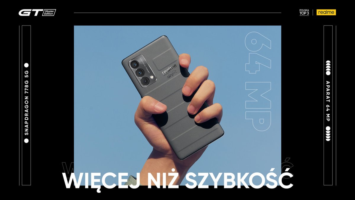 realmepolska's tweet photo. Życie to najdłuższa podróż i warto uwieczniać wszystkie ważne chwile. 😍 #realmeGTMasterEdition z mistrzowskim aparatem 64 MP i procesorem Snapdragon 778G 5G podoła każdemu wyzwaniu na Waszej wspólnej drodze. 😎
#MidRangeKiller https://t.co/oJAuSSyCxk