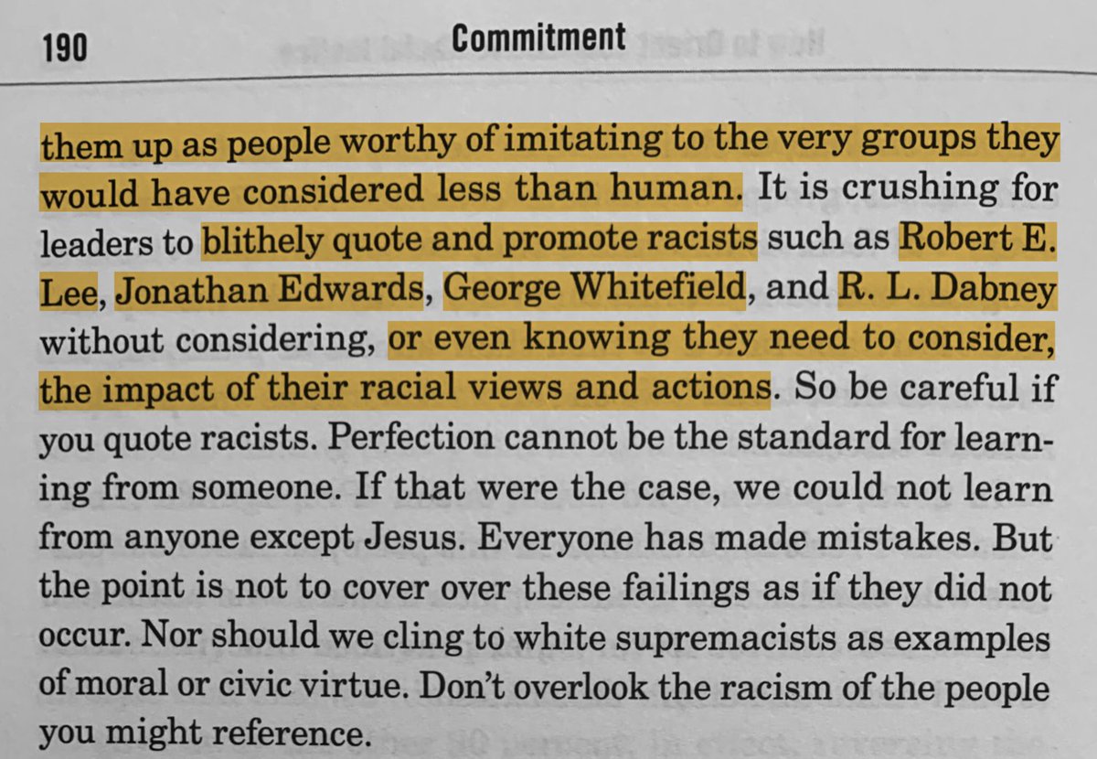 danieleleven32's tweet photo. "It is one matter to quote people with racist views for historical purposes. It is another matter to hold them up as people worthy of imitating. 

It is crushing for leaders to blithely quote and promote racists like Jonathan Edwards, R. L. Dabney."

@JemarTisby #HowToFightRacism https://t.co/E8cuV5SA3M