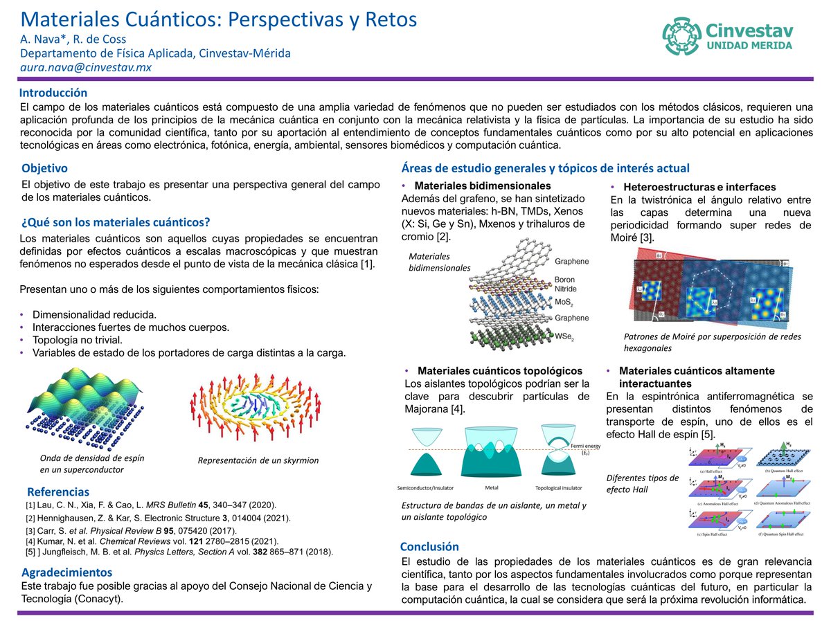 auranava7's tweet photo. Este es mi trabajo "Materiales cuánticos: perspectivas y retos"
@CINVESTAVMERIDA  #FA35
#SPFA2021
#1D 
#Cinvestav https://t.co/rhz7Tx2TIn