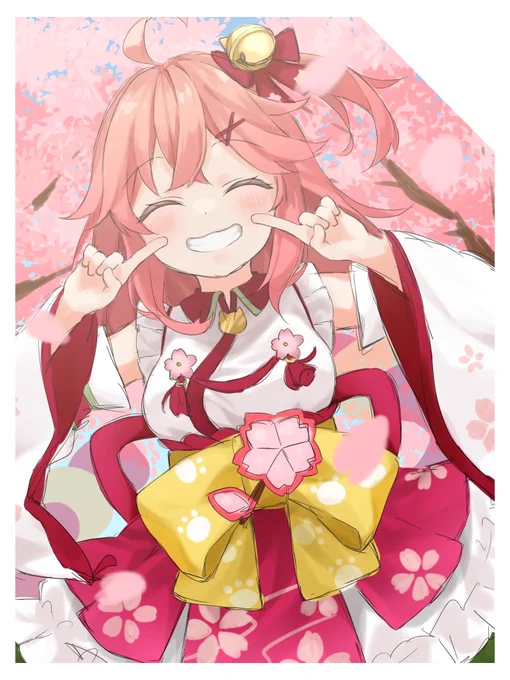 前に描いた落描き的なみこち出てきた🌸
 #miko_Art  #さくらみこ 