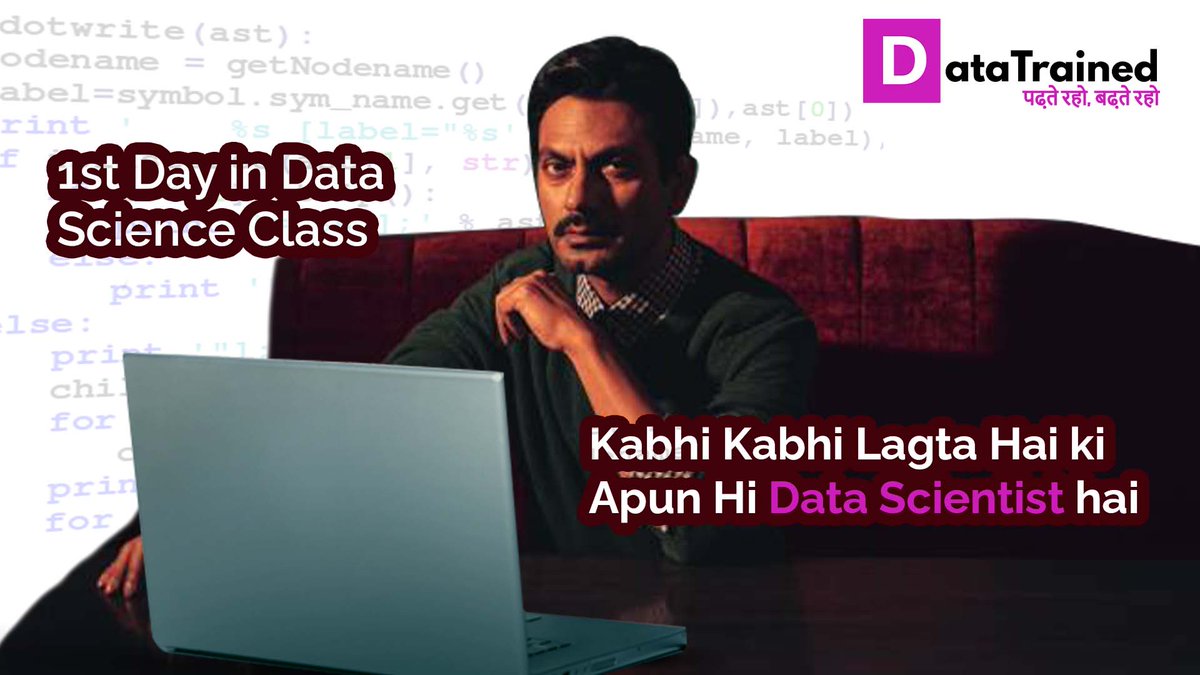 data_trained's tweet image. your reaction when you think you know each and everything about data science.
𝐓𝐨 𝐤𝐧𝐨𝐰 𝐦𝐨𝐫𝐞 𝐚𝐛𝐨𝐮𝐭 𝐃𝐚𝐭𝐚 𝐒𝐜𝐢𝐞𝐧𝐜𝐞.
𝐕𝐢𝐬𝐢𝐭 𝐮𝐬 𝐚𝐭: bit.ly/3mzPrpd
#datasciencetraining #DataTrained #onlinedatasciencecourse #memes #dailymemes #memesdaily