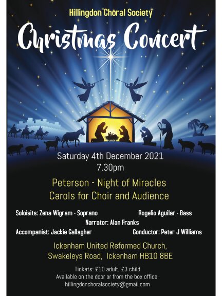 Honoured to be narrating the <a href="/HillChorSoc/">Hillingdon Choral Society</a> #christmas concert on 4 December. Looking forward to it immensely #Christmas2021 #music #carols