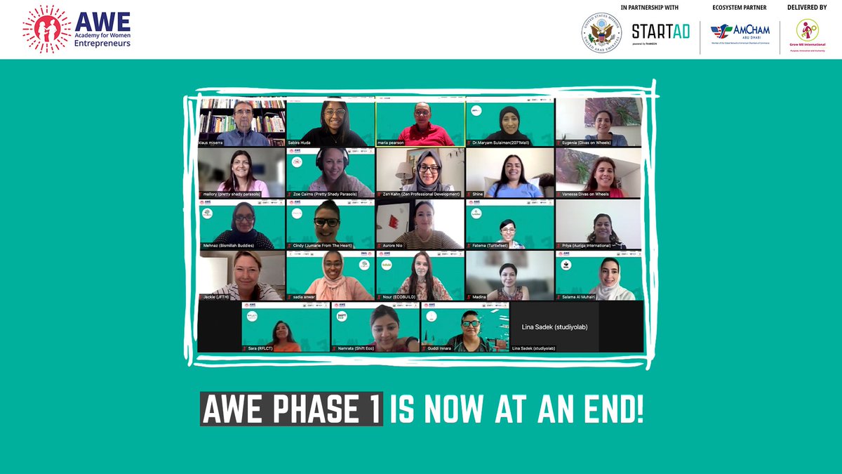 startADNYUAD's tweet photo. And it's a wrap! Phase 1 for #AWEinUAE has officially concluded. 

Congratulations to the entire cohort and thank you for letting us be part of your entrepreneurship journey! 

We're looking forward to Phase 2

#AWEnergized #WomenEntrepreneurs https://t.co/PHAwgXRQYs