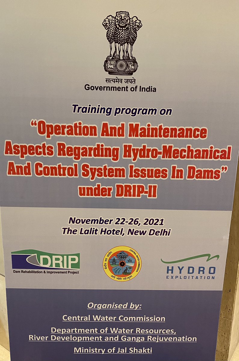 cpmu_drip's tweet photo. #Day3, One week Training Program under progress on “O&M Aspects Regarding Hydro Mechanical & Control System Issues in Dams”
Hydro Exploitation SA, Switzerland providing this training to about 40 officials of 4 States and CWC.
#DRIP4India🇮🇳 https://t.co/Ac25iRvIgi