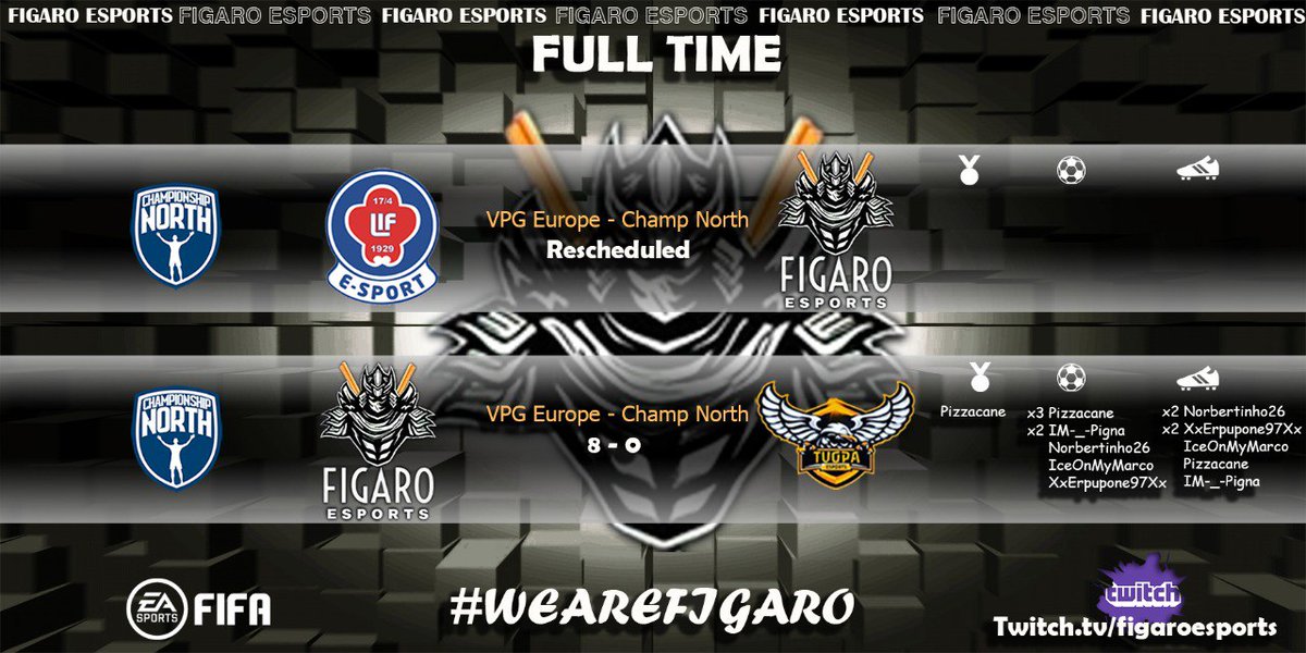 FigaroEsports's tweet photo. ⚽️ Full-Time ⚽️
🏆@VPGEurope
🆚#LifeSports 🔄
🏆@VPGEurope
🗓️16° Giornata Champ North
🆚@pa_tuo ✅
🏆@VPG_Italy
🗓️22° Giornata Serie B
🆚@AT_FattiSfatti ✅
🏆@VPG_Italy
🗓️23° Giornata Serie B
🆚@WildBulls_ ⭕️
🏆@EsportsRivals1
🗓️12° Giornata
🆚#Acireale ✅ https://t.co/sEYmMUqnAH