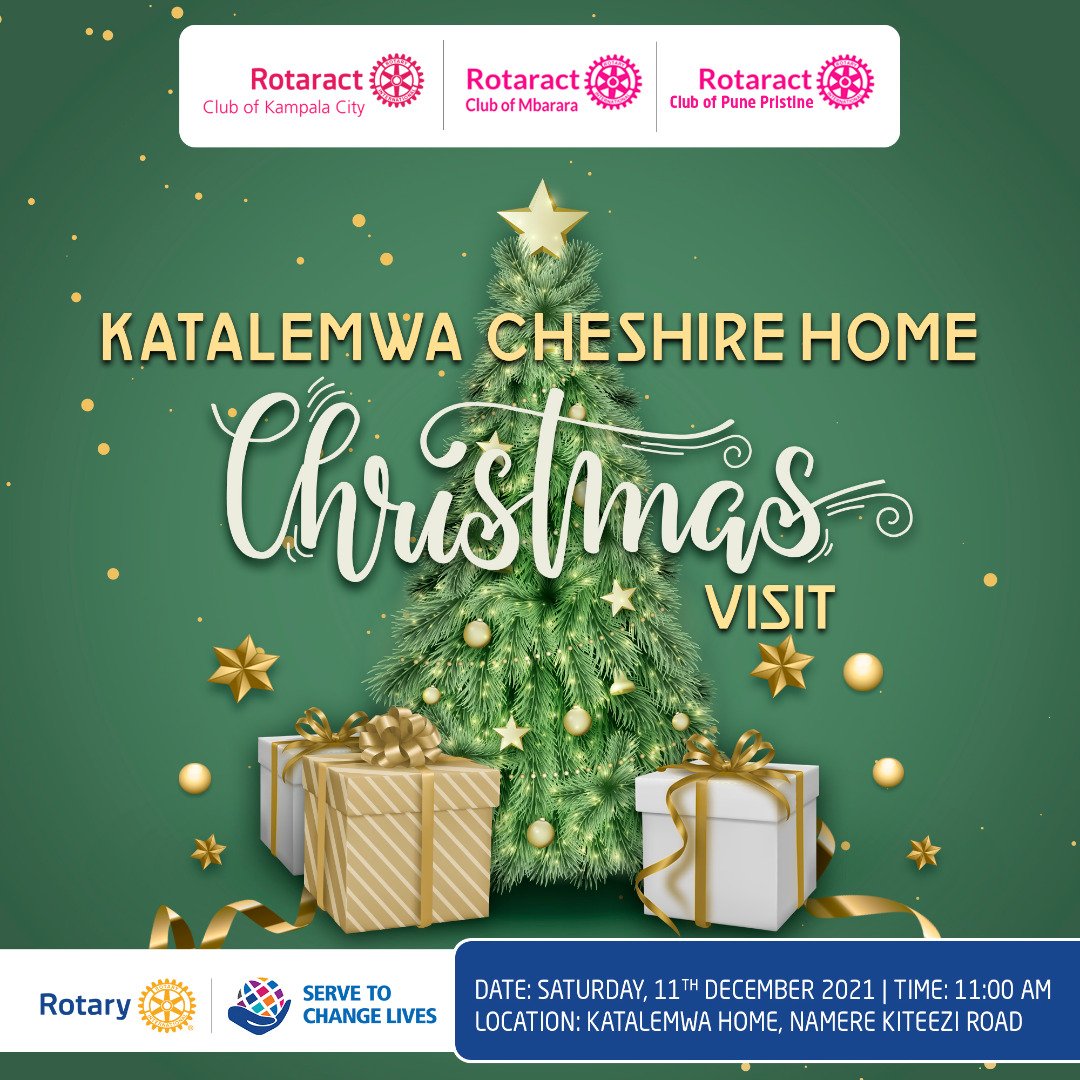 RotaractKlaCity's tweet photo. RAC Kampala City and RAC Mbarara will visit Katalemwa Cheshire Home in partnership with RAC Pune Pristine on Saturday 11th December 2021 at 10:00am.

Katalemwa Cheshire Home opened in 1971 and is helping children - directly and indirectly - to rise above disability. https://t.co/P7SQWAJ1Nz