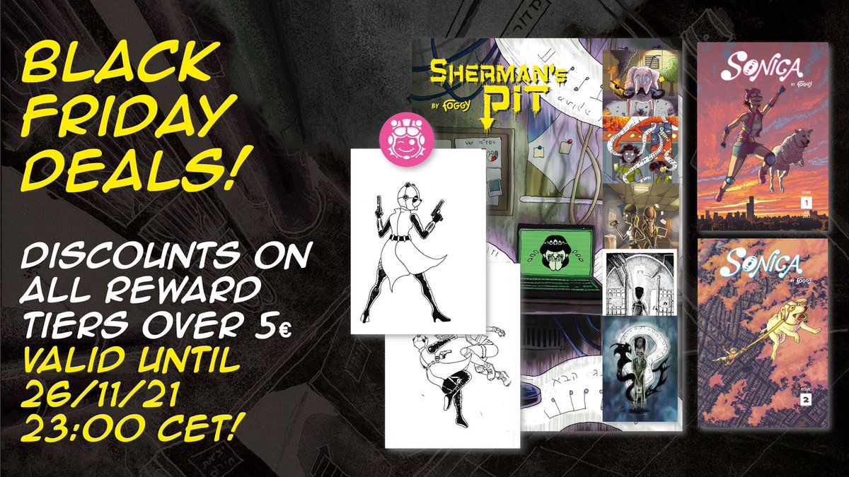 foggycomics's tweet photo. https://t.co/kIwHfllVNf
Sherman's Pit Kickstarter coming tomorrow! Follow the mad soldier's mystery!
Discounts on all reward tiers till 26/11/21!!
#comics #Kickstarter #indiecomics #webcomic #webtoon #BlackFriday https://t.co/qZkWKTxbHp