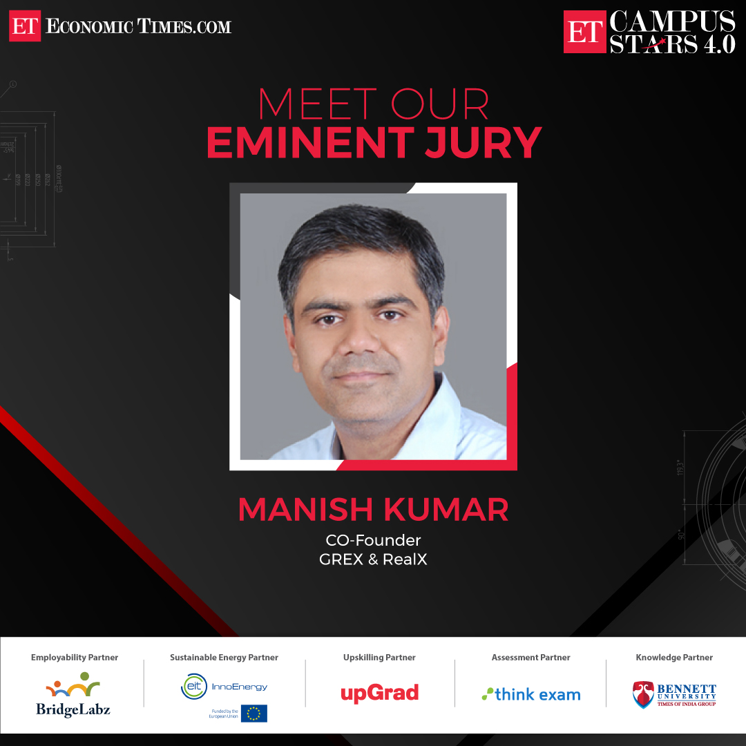 ETCampusStars's tweet photo. Meet the Jury for #ETCampusStars
Mr. Manish Kumar | Co-Founder| GREX (@GREXaim)
ETCS- an initiative by @EconomicTimes

in association with @BridgeLabz,@InnoEnergyEU ,@upGrad_edu, @thinkexam &amp; @bennettuniv https://t.co/kiM05bKu4a