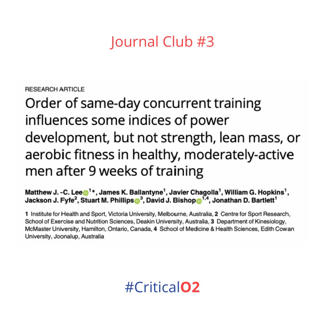 New article exploring if 9 weeks of combined strength and endurance training interfere with each other. 

See this Instagram post by @criticalo2 instagram.com/p/CWqRNiXF0XM/… 

Source:
Lee MJ-C  et al.  (2020) doi.org/10.1371/journa…