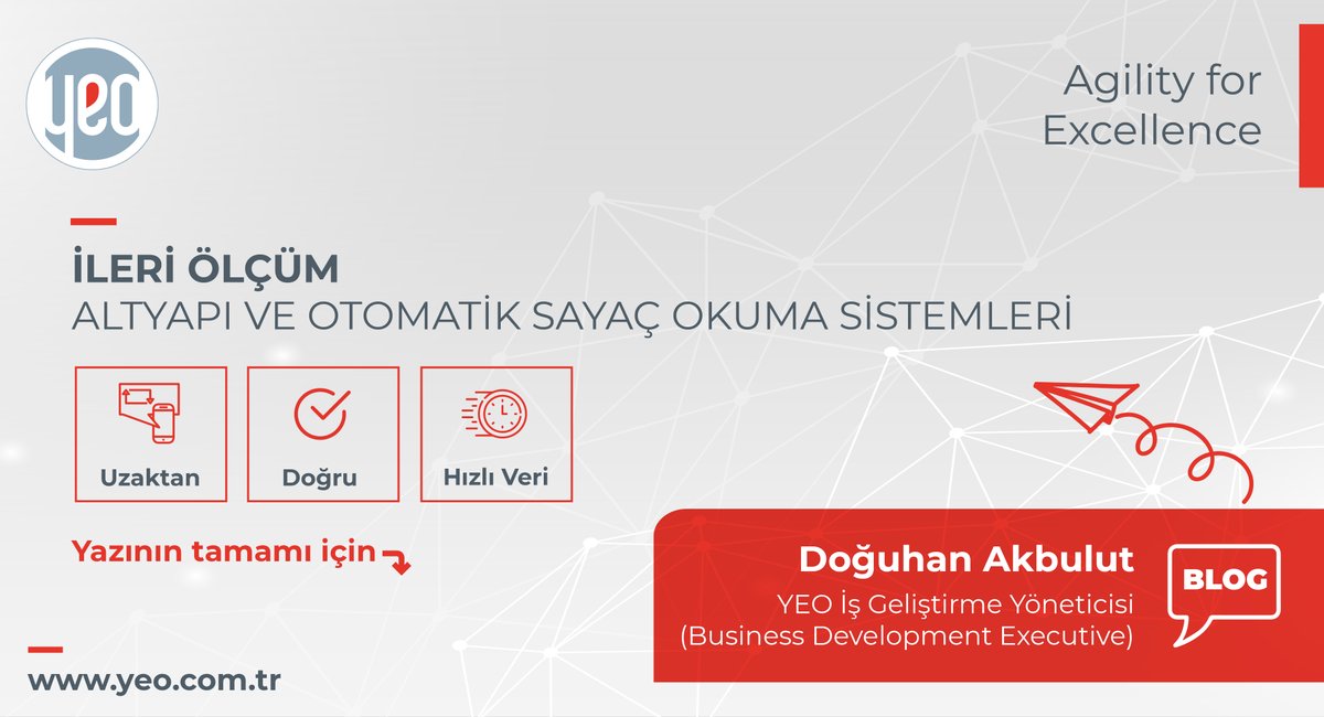 yeo_com_tr's tweet photo. Bu haftaki YEO-Blog konumuz, YEO İş Geliştirme Yöneticisi Sn. Doğuhan Akbulut'un kaleminden; "İleri Ölçüm Altyapısı ve Otomatik Sayaç Okuma Sistemleri" konulu yazımızı okumak için tıklayınız: https://t.co/tNI0CPNWPM
#YEO #YEOTK #AgilityforExcellence #YEOBLOG #OSOS #Tech https://t.co/9niK8cxUhJ