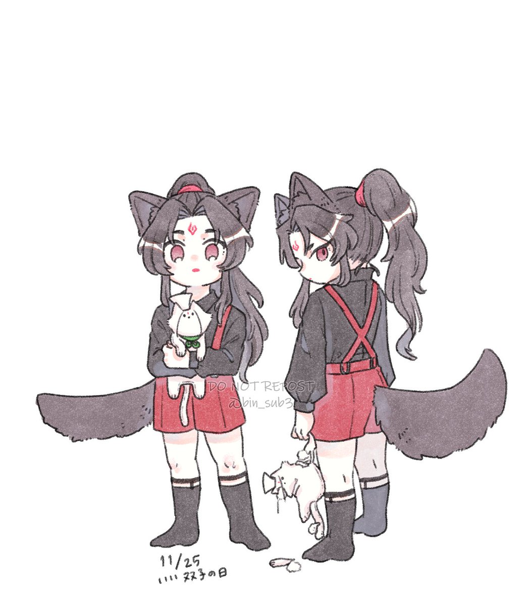 bin_sub3's tweet photo. 好きしか詰めてないケモ耳しょたな双子AUじぅ垣🦊、哥妹🐶。明日絵を描けないからフライング双子 https://t.co/d7nB37PmKG