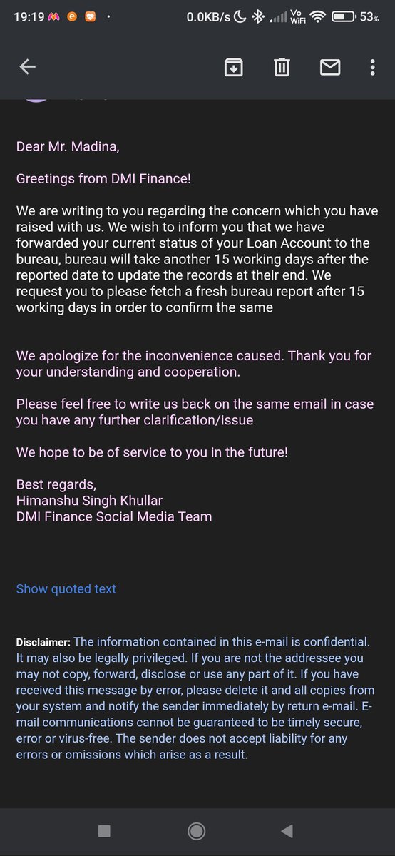 ursramm's tweet photo. @DMIFinance Attaching the response that I have received . Can you tell me, is this proper response? Even though after asking for the clarification  I received same  response again, is it something fun to you or what? I can't tolerate this kind of bullshit responses https://t.co/4LnlXJZtbJ