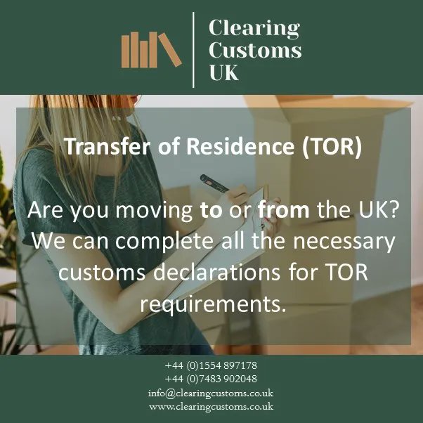 ClearCustomsUK's tweet photo. Contact us for more information on what you need to complete customs declarations for a Transfer of Residence.

☎️+44 1554 897178
📧info@clearingcustoms.co.uk

#TOR #Residence #MovingHome #HouseMove #NewHome #Customs #UKCustoms #Brexit https://t.co/P3wDcuDHZy