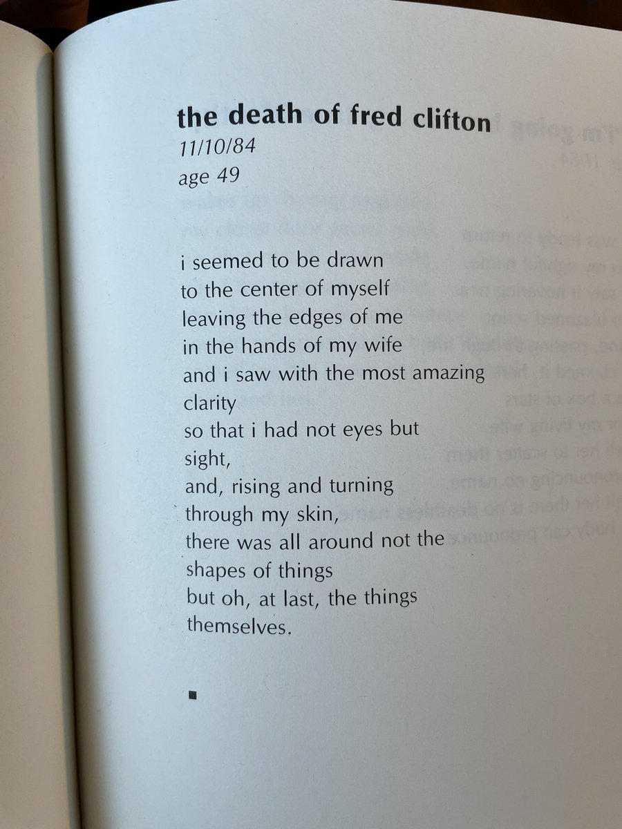 kjavadizadeh's tweet photo. Lucille Clifton, in the voice of her late husband. https://t.co/m3Eb9lTO5O
