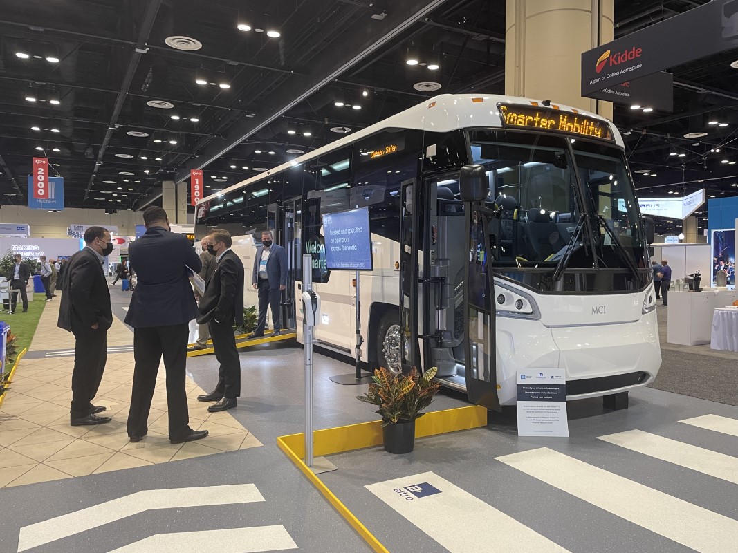 MCIcoach's tweet photo. Did not attend #APTAexpo21? NFI showcased its largest-ever #EV display, featuring MCI's zero-emission #D45CRTLECHARGE coach. 

Catch #NFIapta21 new announcements at https://t.co/cKhOFtdpqK  

#MCIproud #ReliabilityDRIVEN #motorcoach #mobility #APTAtransform21 #MCIcoach https://t.co/1sywRrIA06